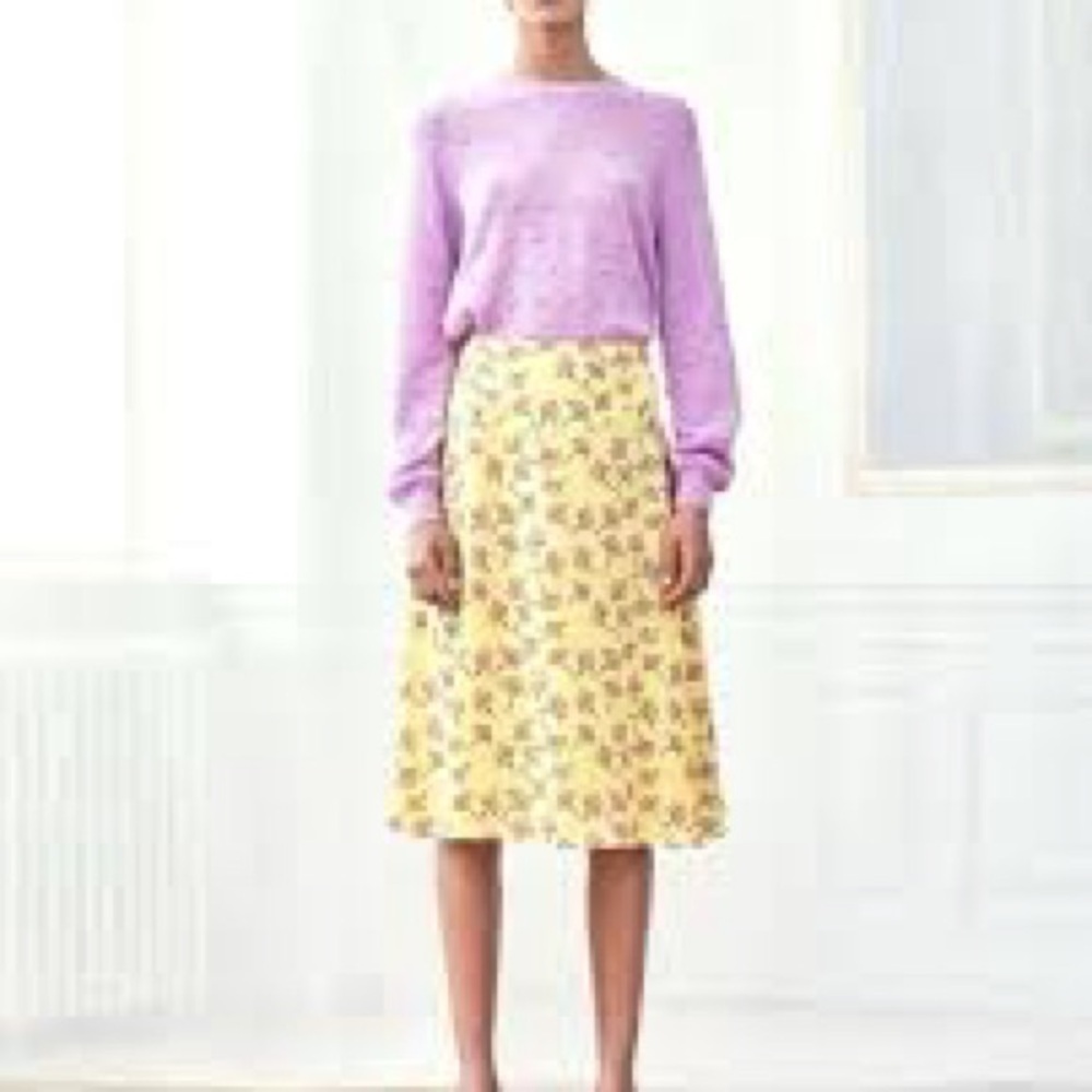 Baum und Pferdgarten | Yellow & Pink Floral Midi Skirt, NWT, Size M (38)
